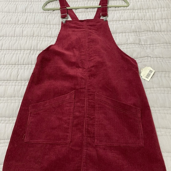 Altar'd State Dresses & Skirts - Burgundy Corduroy Pinafore Dress